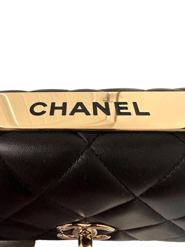 Chanel Lambskin Quilted Small Trendy CC Dual Handle Flap Bag Black